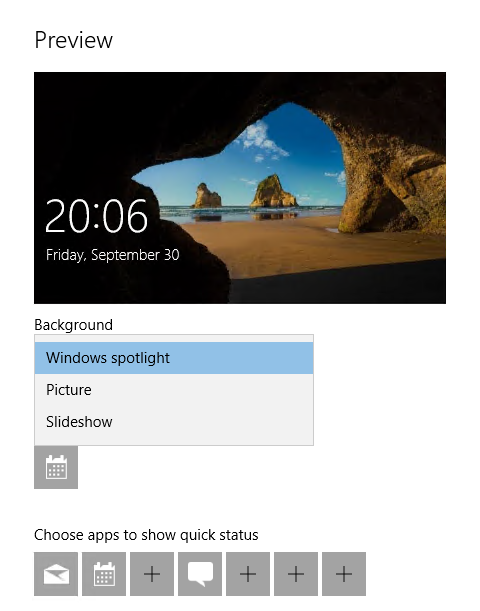 Choose "Slideshow" as lockscreen option manually